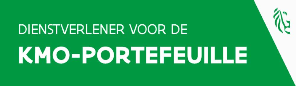 Het logo van de KMO-portefeuille van de Vlaamse overheid.