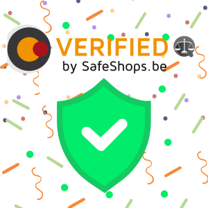 Het "Verified by SafeShops.be" logo.