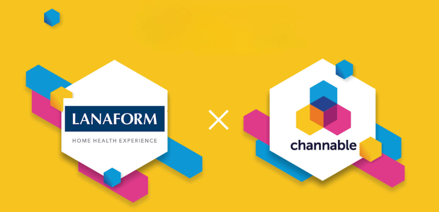 Het lanaform logo samen met het Channable logo om te tonen dat ze iets samen doen.