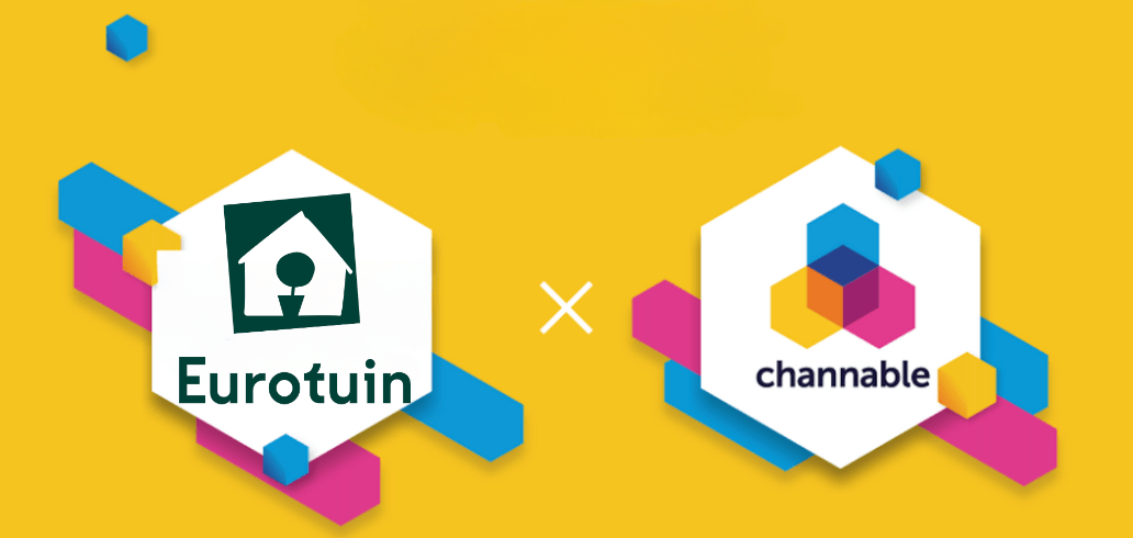 De twee logo's van Eurotuin en Channable om te tonen dat ze samen iets doen.